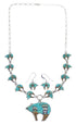 Mesa Design Sterling Silver Multicolor Bear Link Necklace Set WX71711